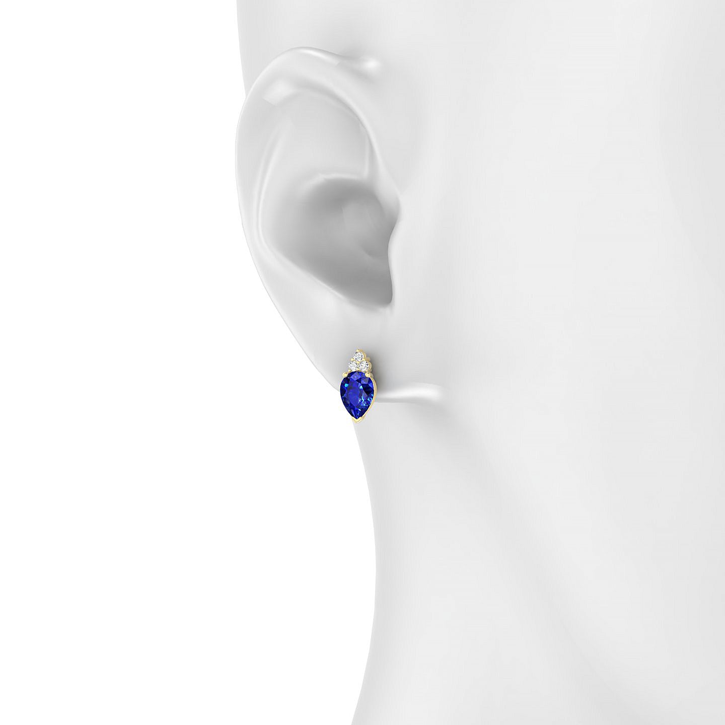 Mirage | 18k Yellow Gold 7 x 5 mm Pear Sapphire Earrings