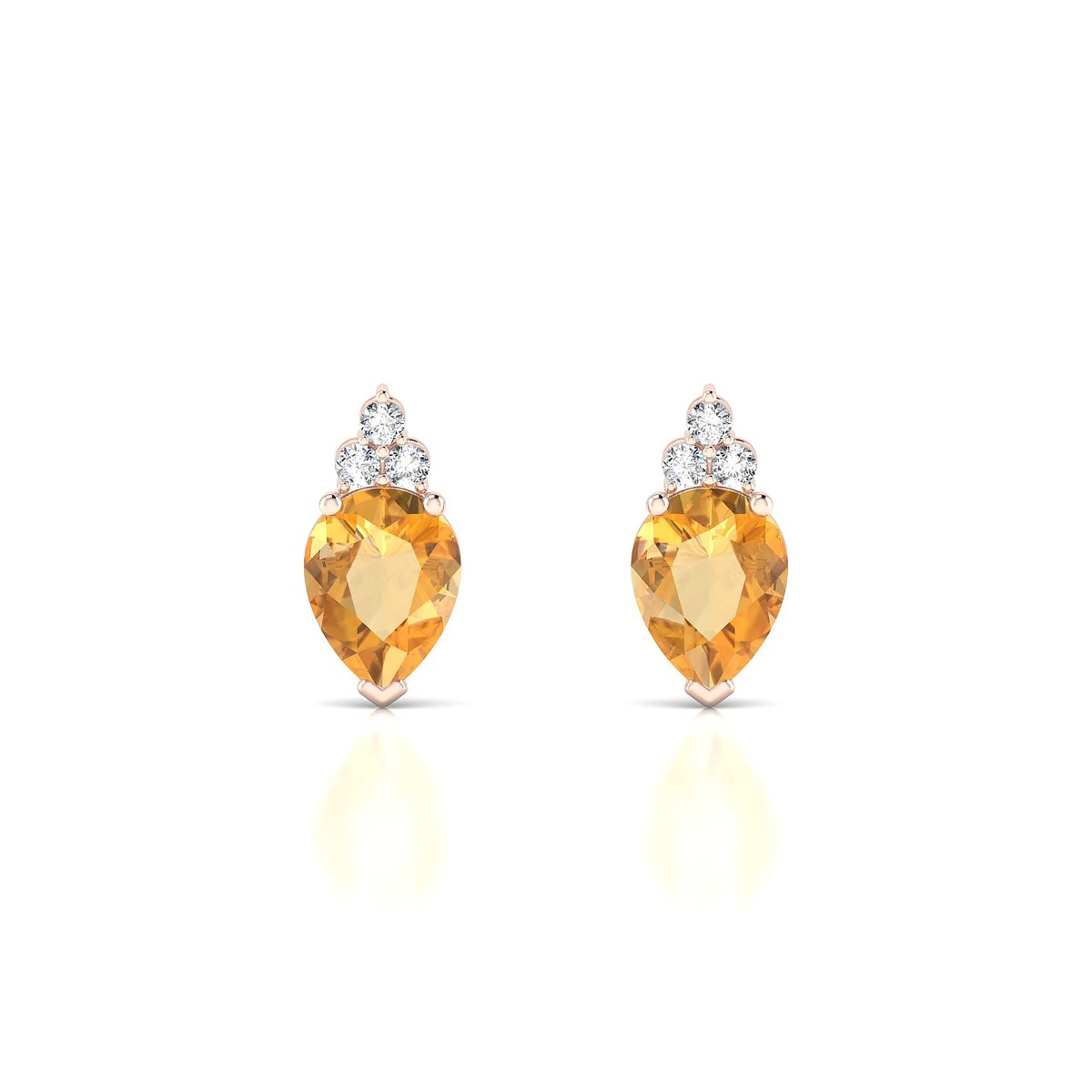 Mirage | 18k Rose Gold 8 x 6 mm Pear Citrine Earrings