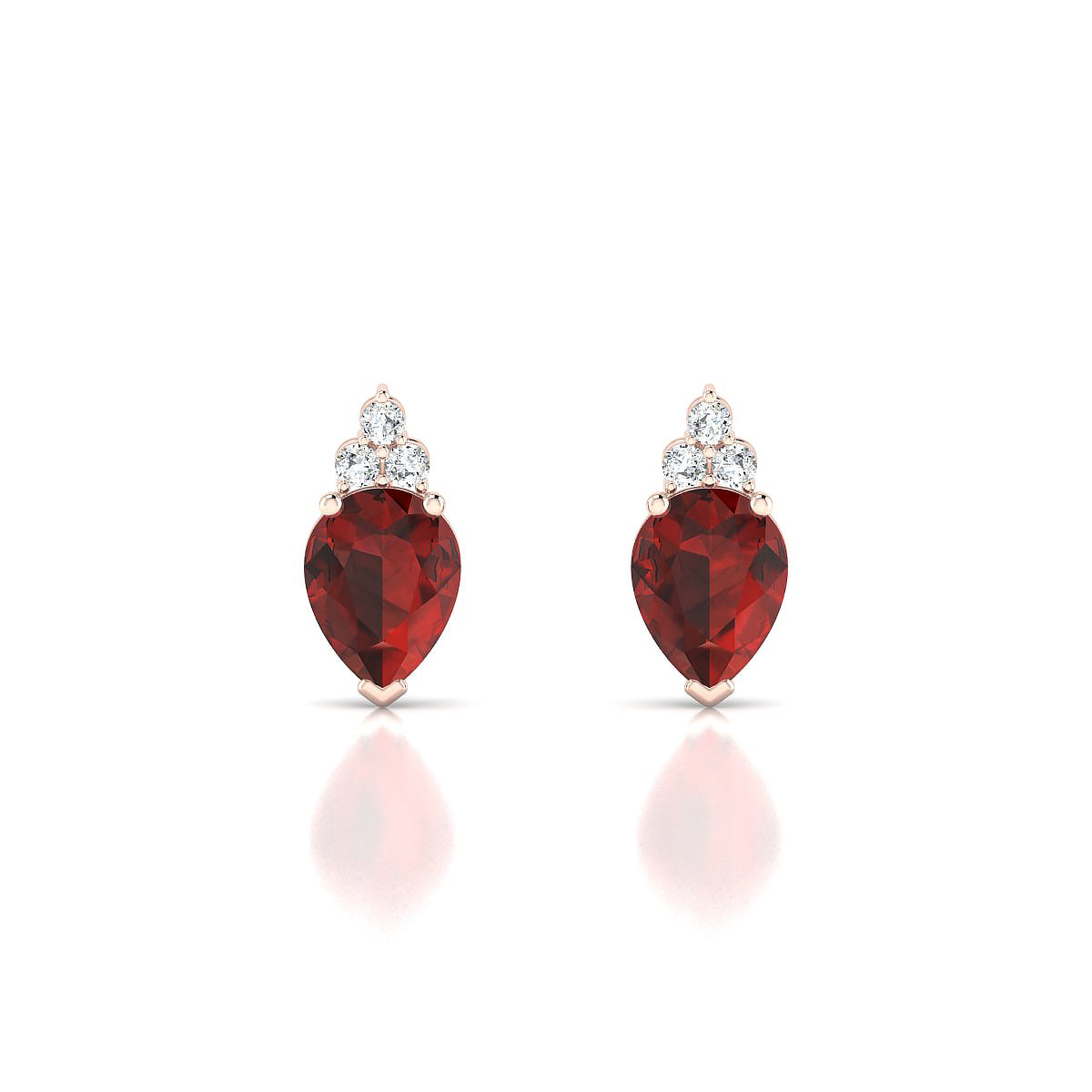 Mirage | 18k Rose Gold 8 x 6 mm Pear Garnet Earrings