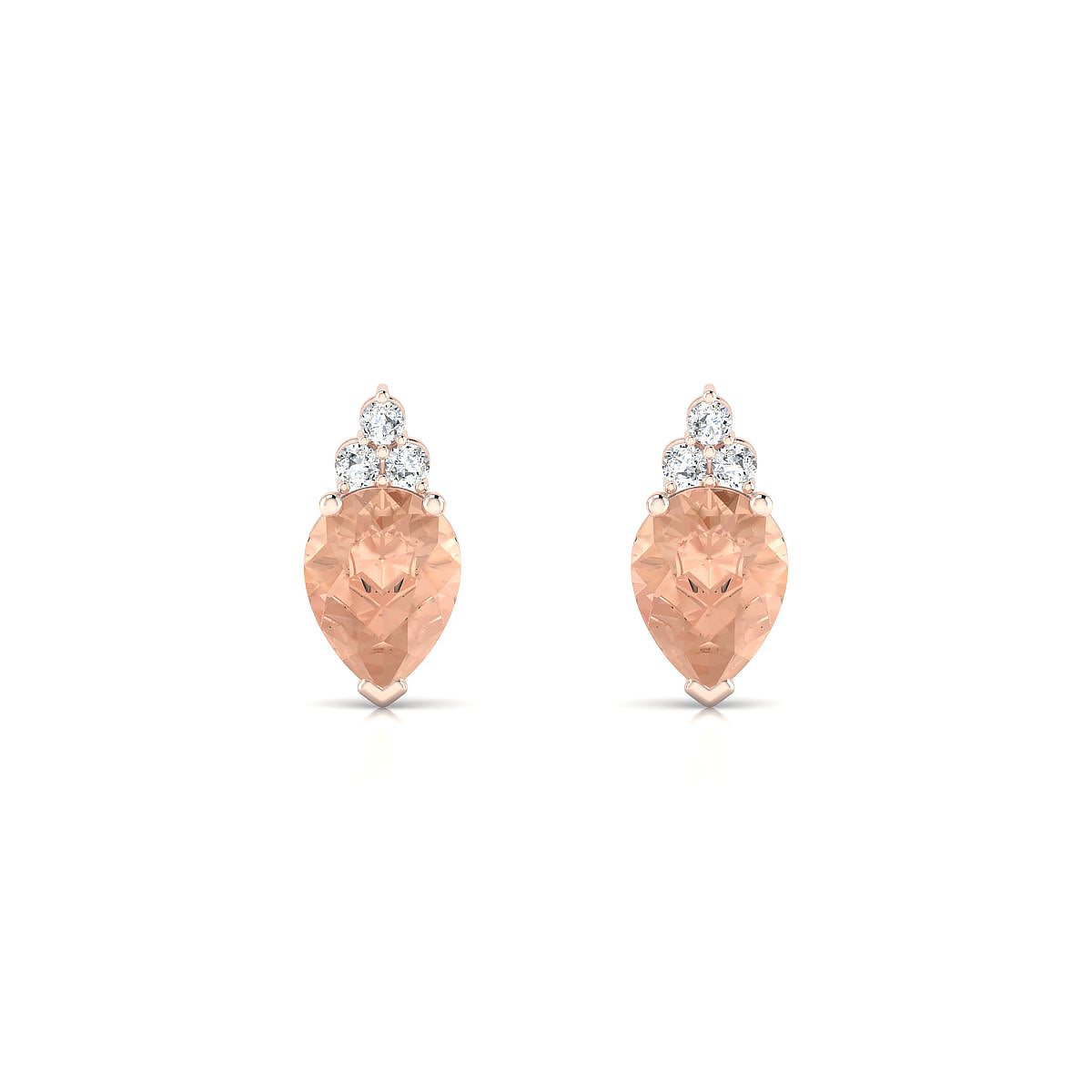 Mirage | 18k Rose Gold 8 x 6 mm Pear Morganite Earrings