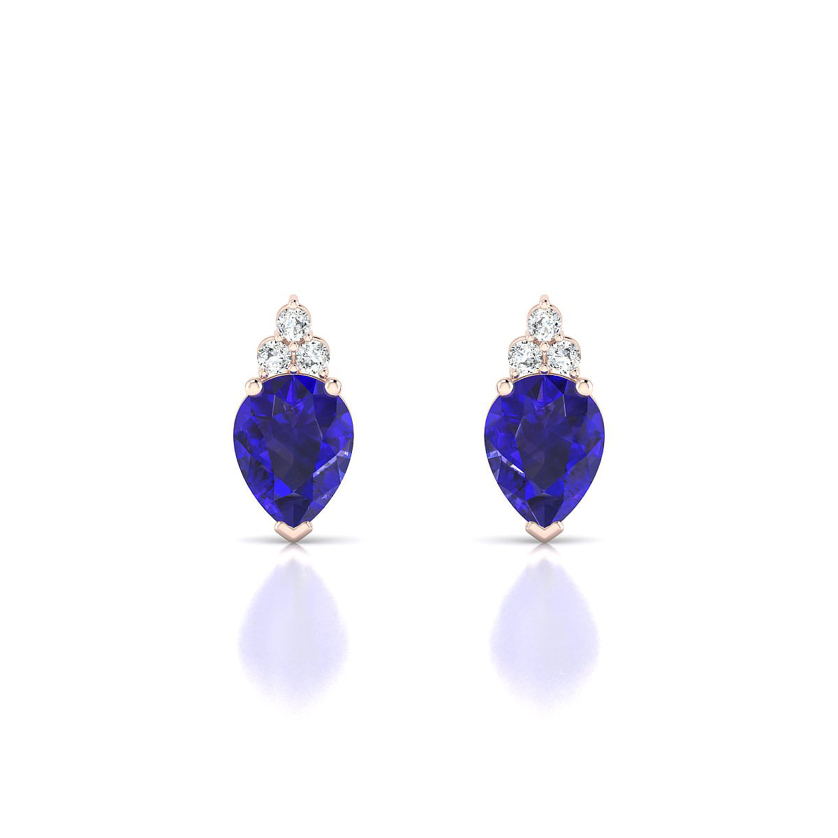 Mirage | 18k Rose Gold 8 x 6 mm Pear Tanzanite Earrings