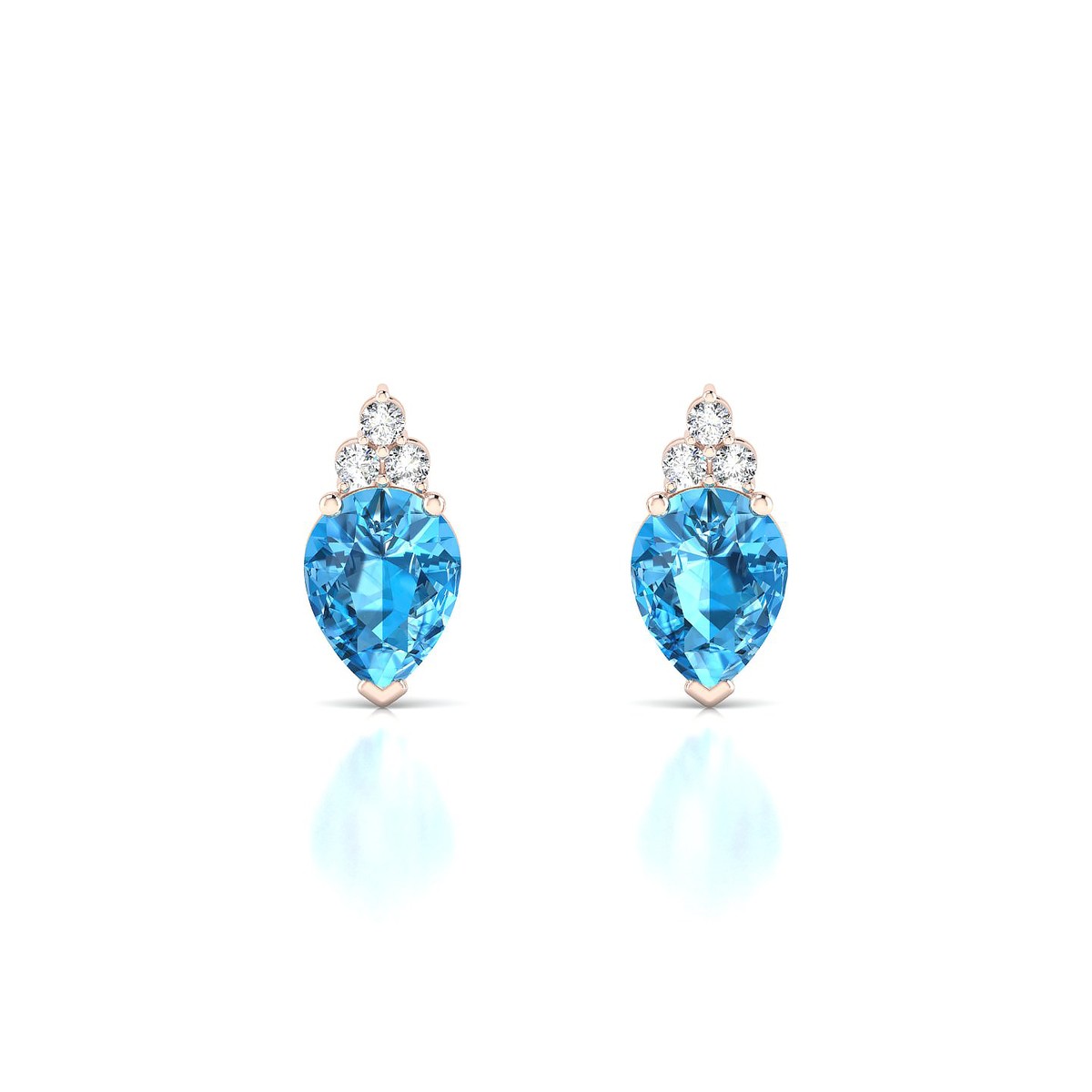 Mirage | 18k Rose Gold 8 x 6 mm Pear Topaz Earrings