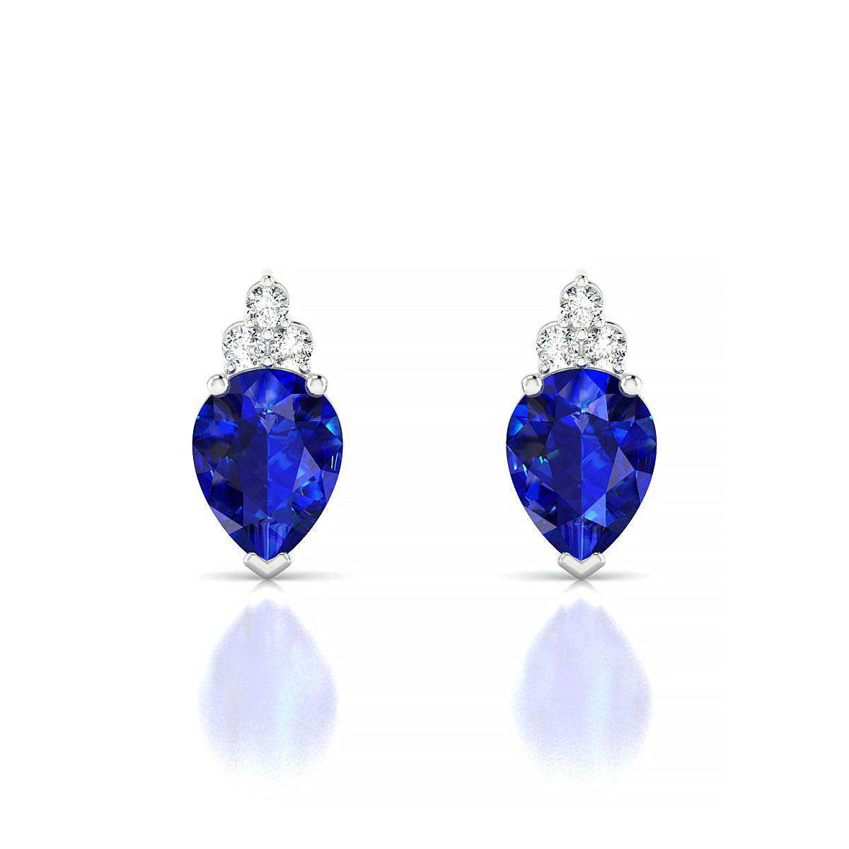 Mirage | 18k White Gold 8 x 6 mm Pear Sapphire Earrings
