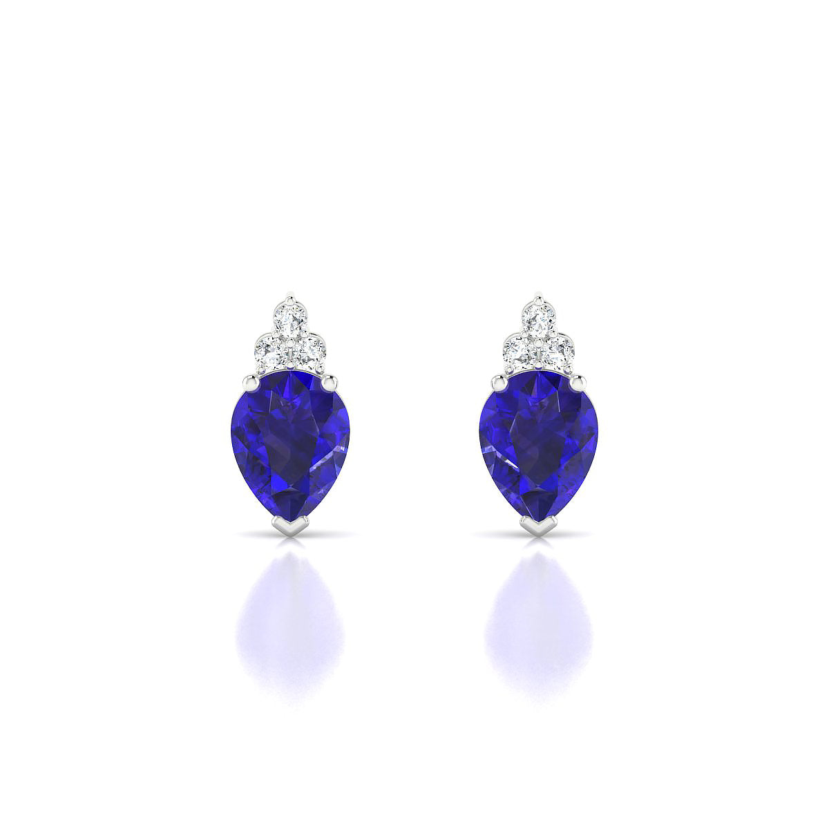 Mirage | 18k White Gold 8 x 6 mm Pear Tanzanite Earrings