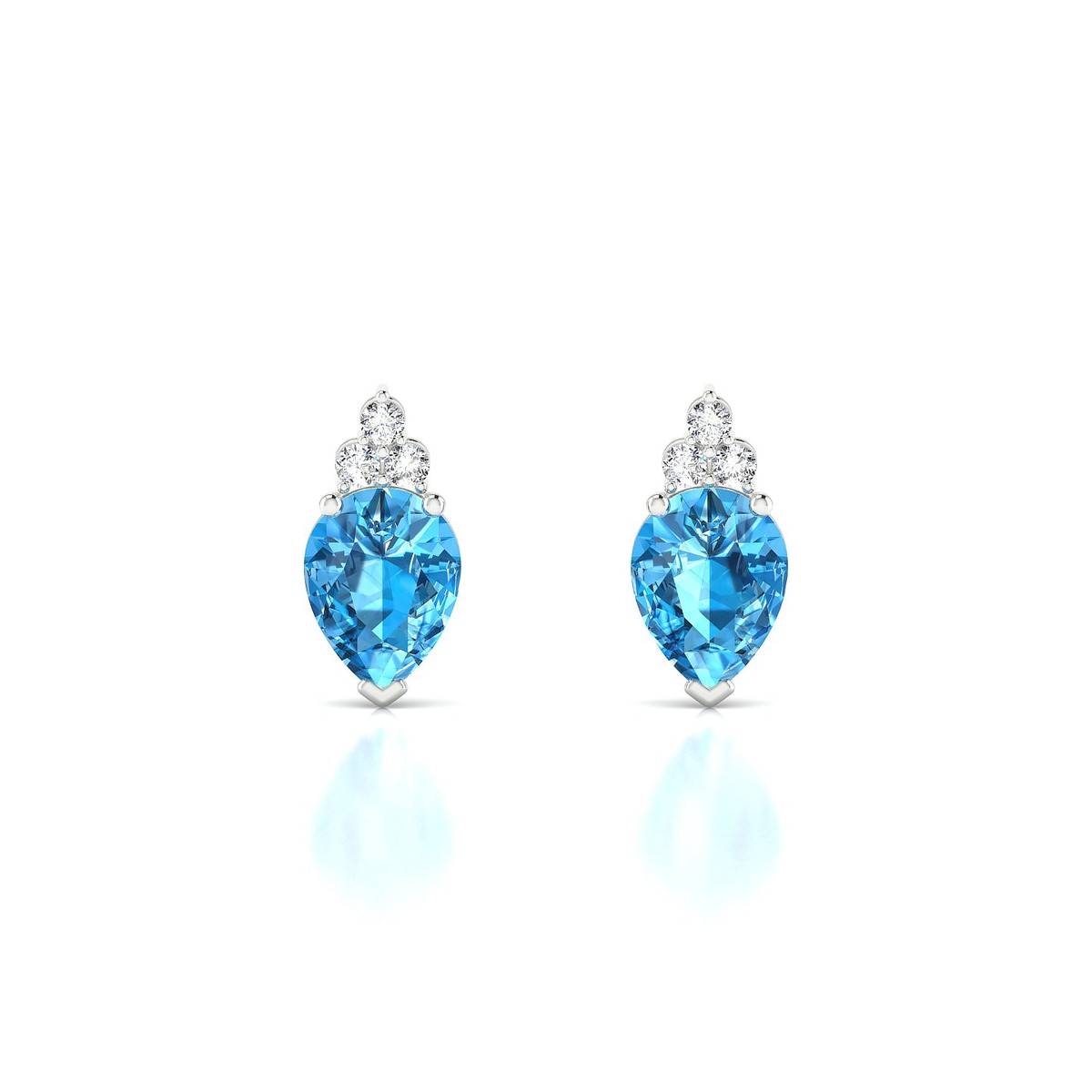 Mirage | 18k White Gold 8 x 6 mm Pear Topaz Earrings