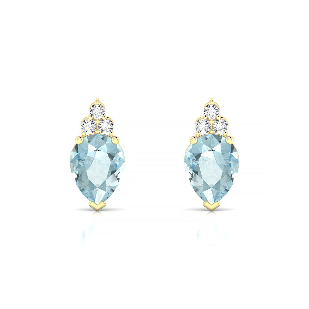 Mirage | 18k Yellow Gold 8 x 6 mm Pear Aquamarine Earrings