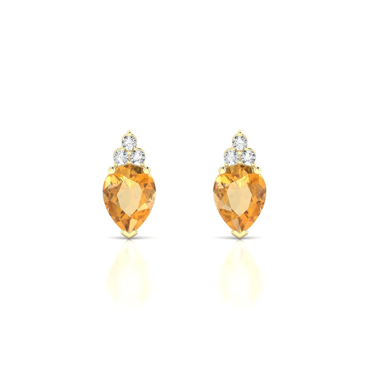Mirage | 18k Yellow Gold 8 x 6 mm Pear Citrine Earrings