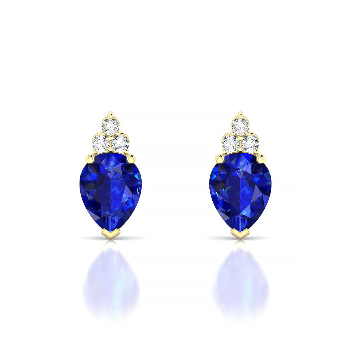 Mirage | 18k Yellow Gold 8 x 6 mm Pear Sapphire Earrings