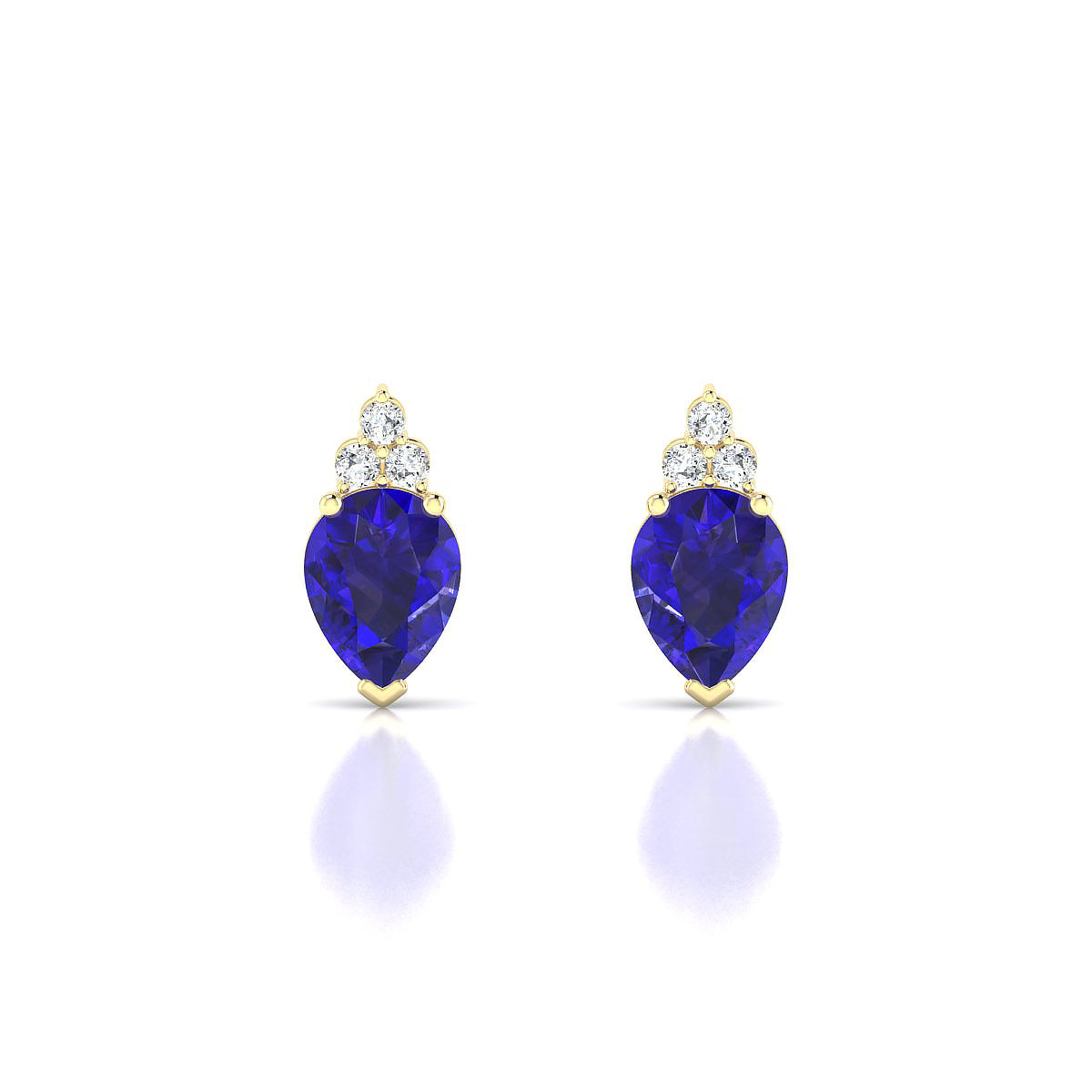 Mirage | 18k Yellow Gold 8 x 6 mm Pear Tanzanite Earrings