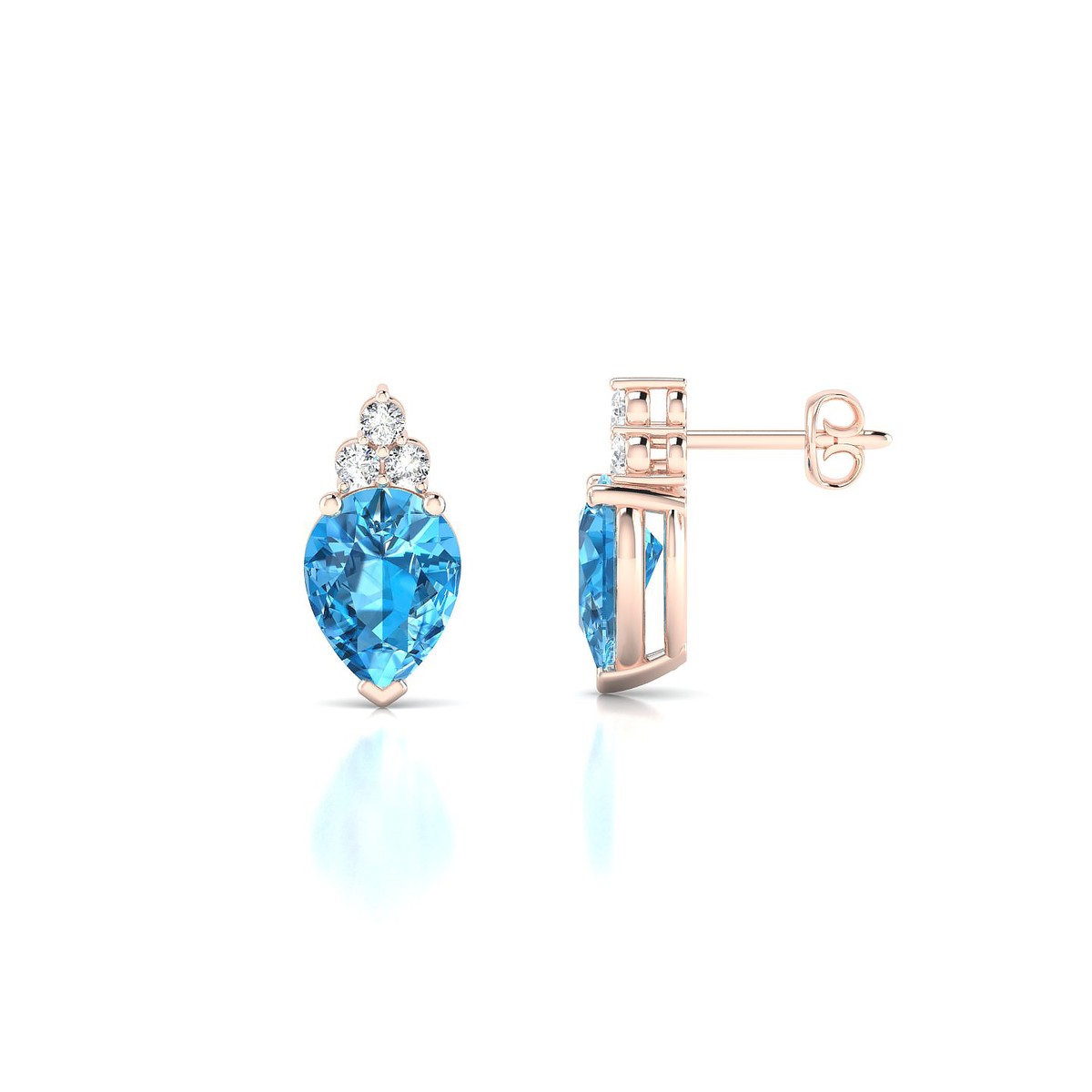Mirage | 18k Rose Gold 8 x 6 mm Pear Topaz Earrings