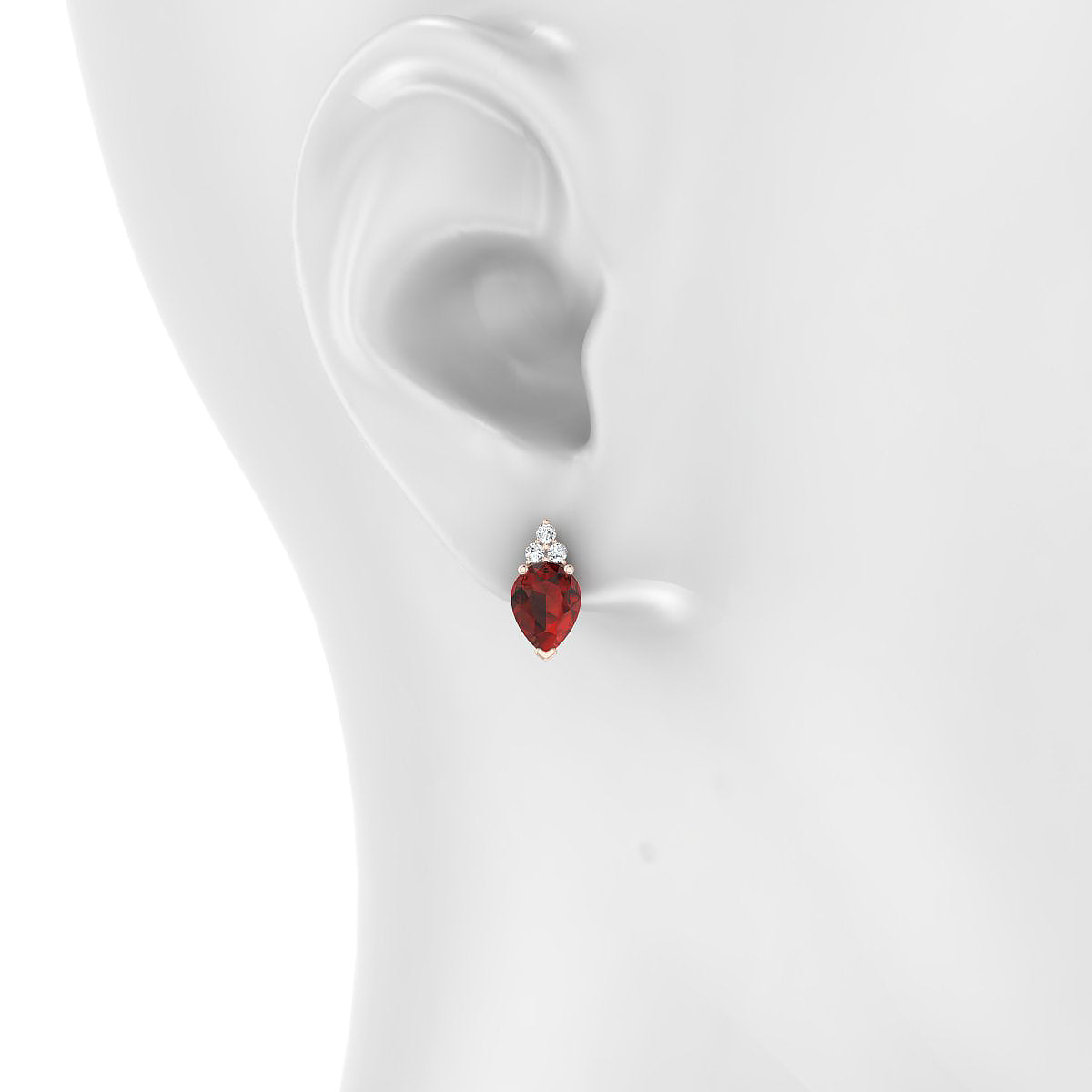 Mirage | 18k Rose Gold 8 x 6 mm Pear Garnet Earrings