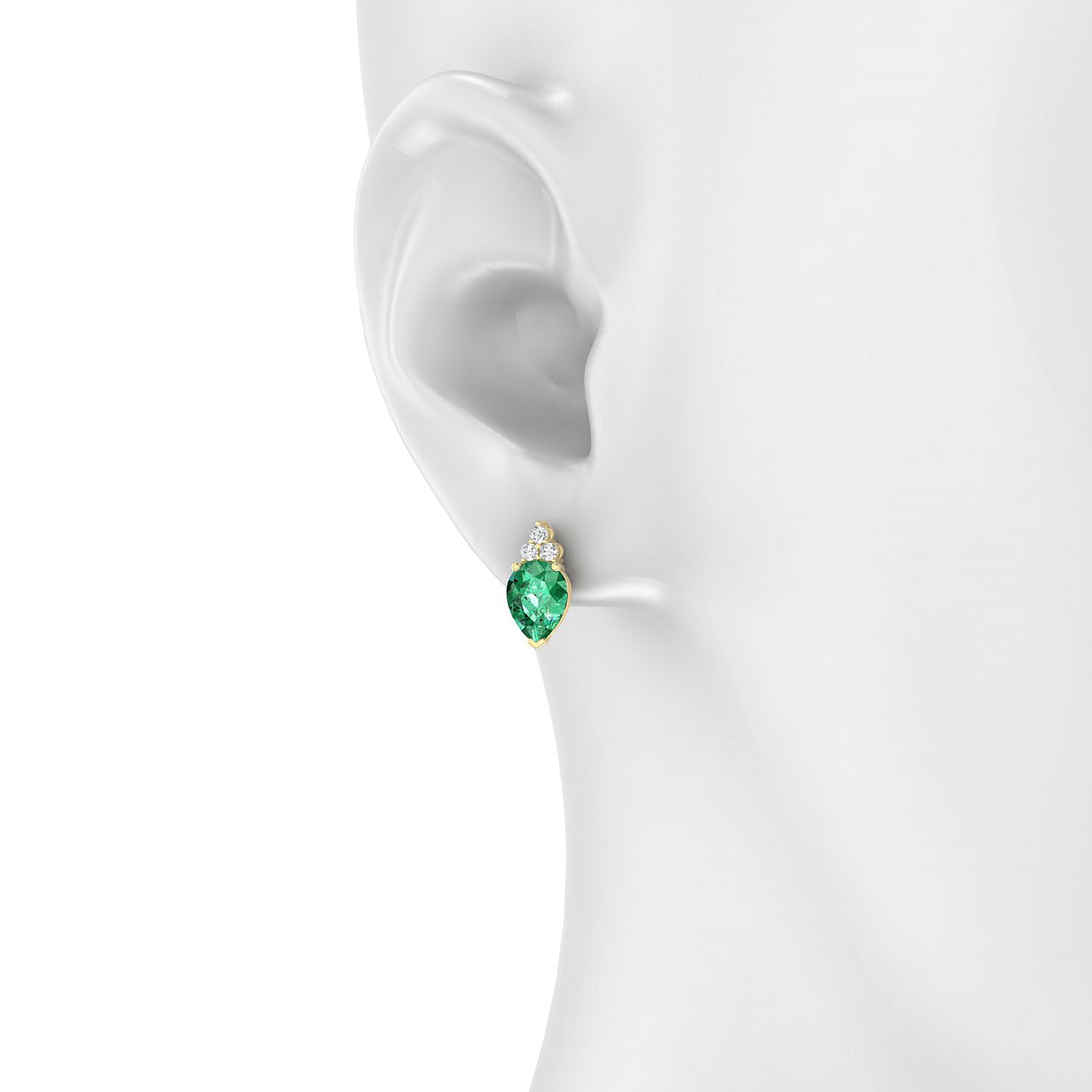 Mirage | 18k Yellow Gold 8 x 6 mm Pear Emerald Earrings