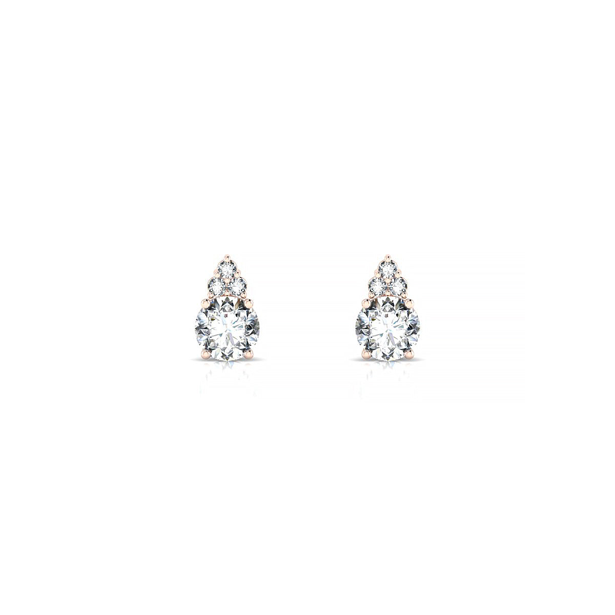 Mirage | 18k Rose Gold 4.2 mm Round Diamond Earrings