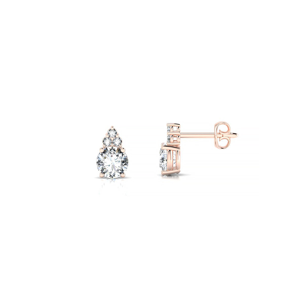 Mirage | 18k Rose Gold 4.2 mm Round Diamond Earrings