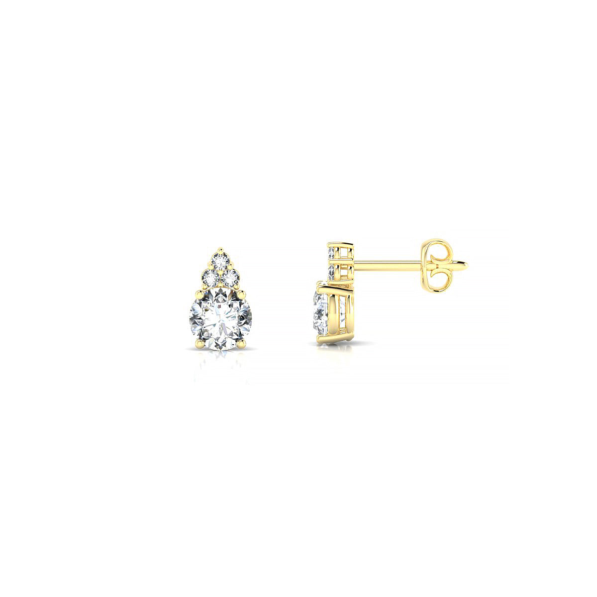 Mirage | 18k Yellow Gold 4.2 mm Round Diamond Earrings