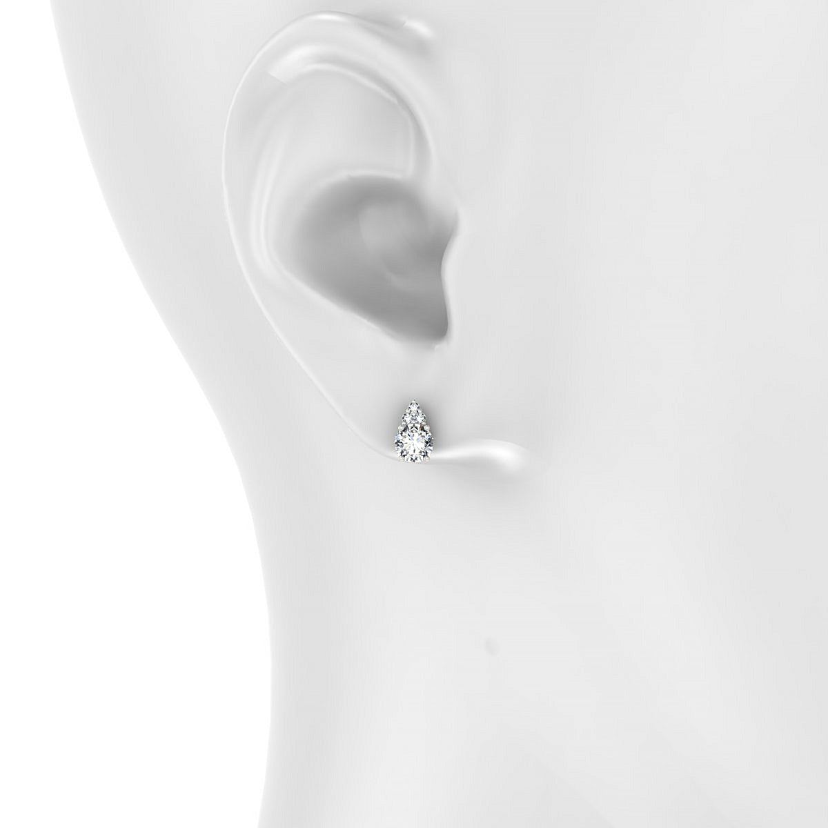 Mirage | 18k White Gold 4.2 mm Round Diamond Earrings