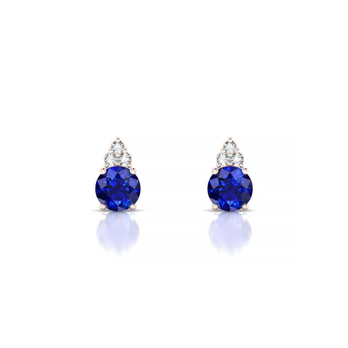 Mirage | 18k Rose Gold 4.5 mm Round Sapphire Earrings