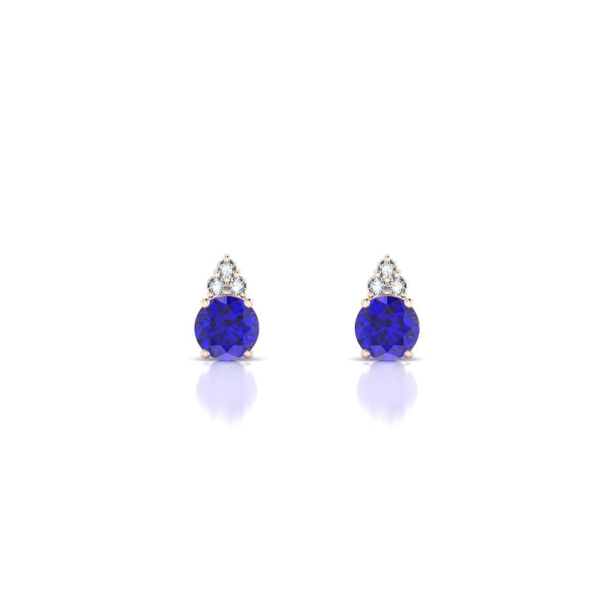 Mirage | 18k Rose Gold 4.5 mm Round Tanzanite Earrings