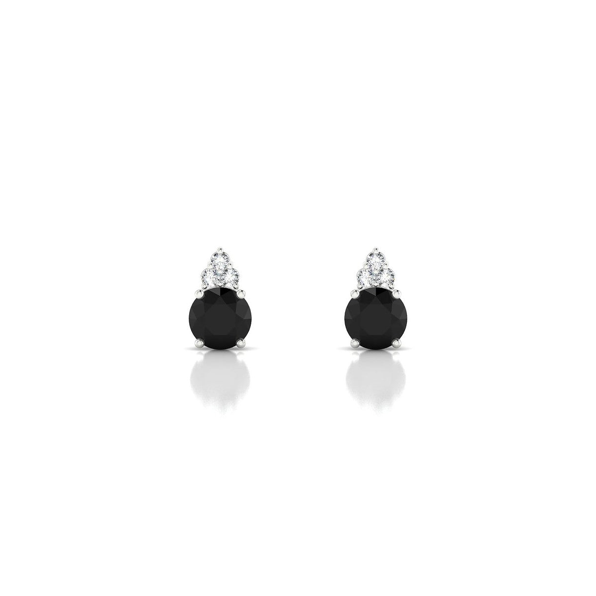 Mirage | 18k White Gold 4.5 mm Round Black Diamond Earrings