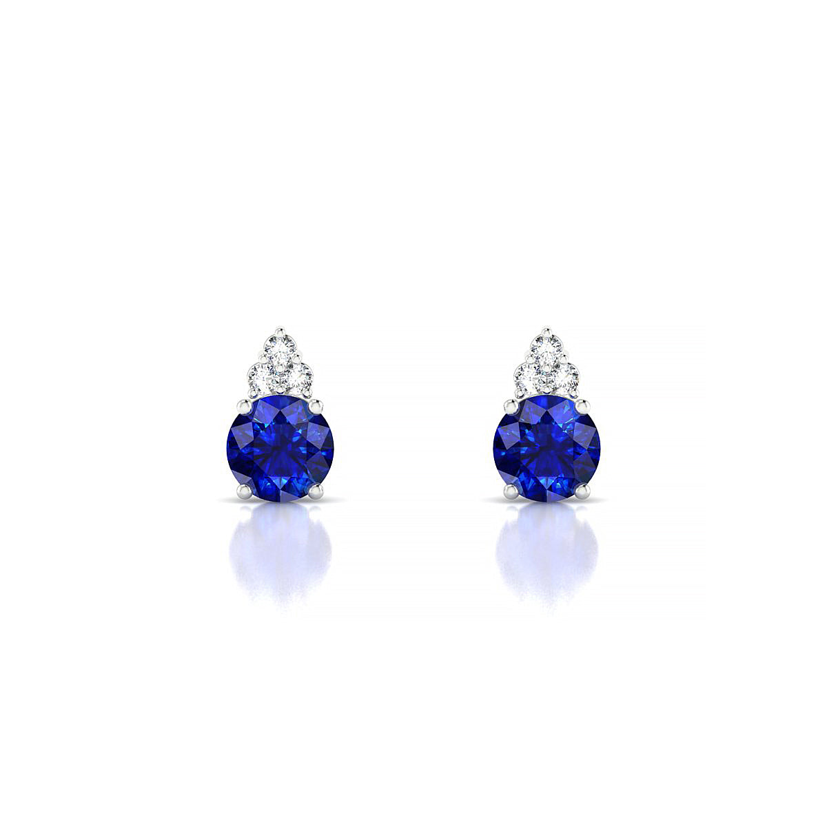 Mirage | 18k White Gold 4.5 mm Round Sapphire Earrings
