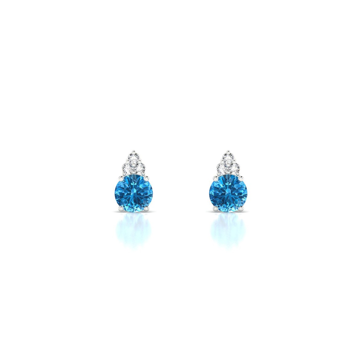 Mirage | 18k White Gold 4.5 mm Round Topaz Earrings