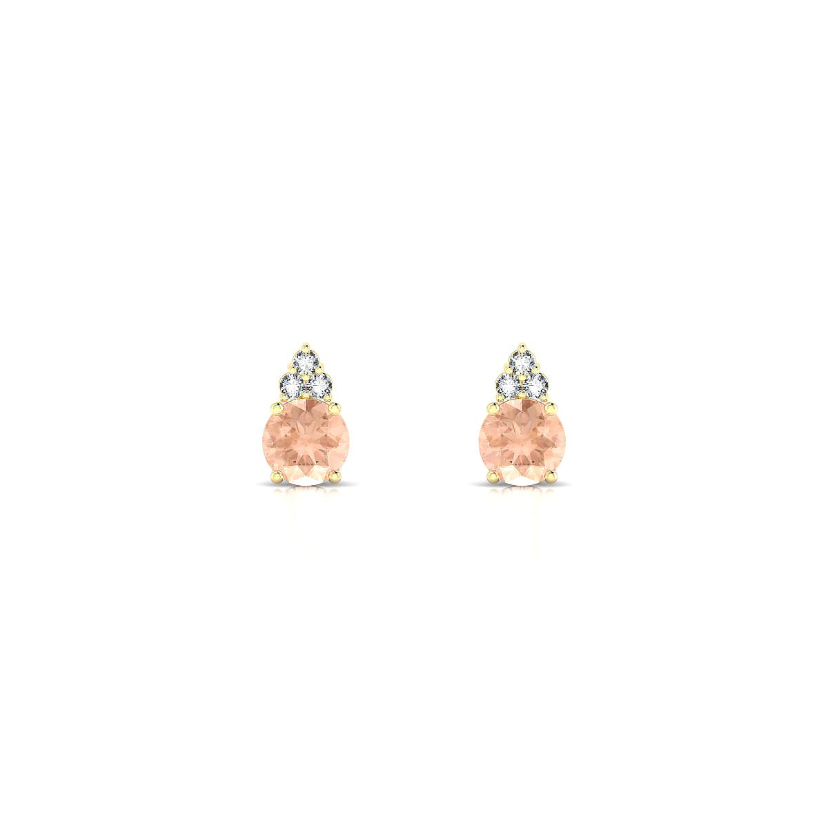Mirage | 18k Yellow Gold 4.5 mm Round Morganite Earrings