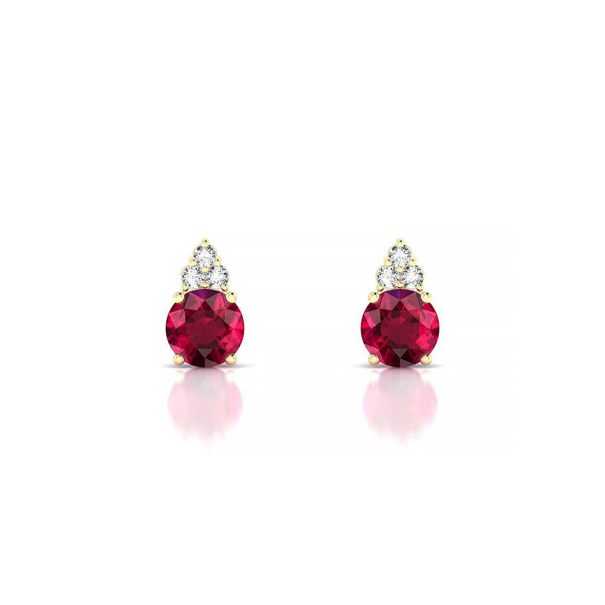 Mirage | 18k Yellow Gold 4.5 mm Round Ruby Earrings