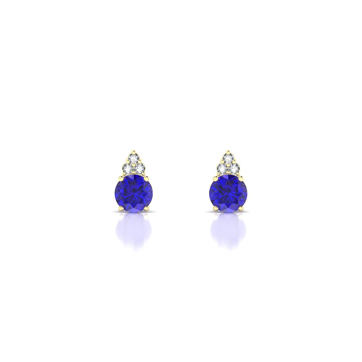 Mirage | 18k Yellow Gold 4.5 mm Round Tanzanite Earrings