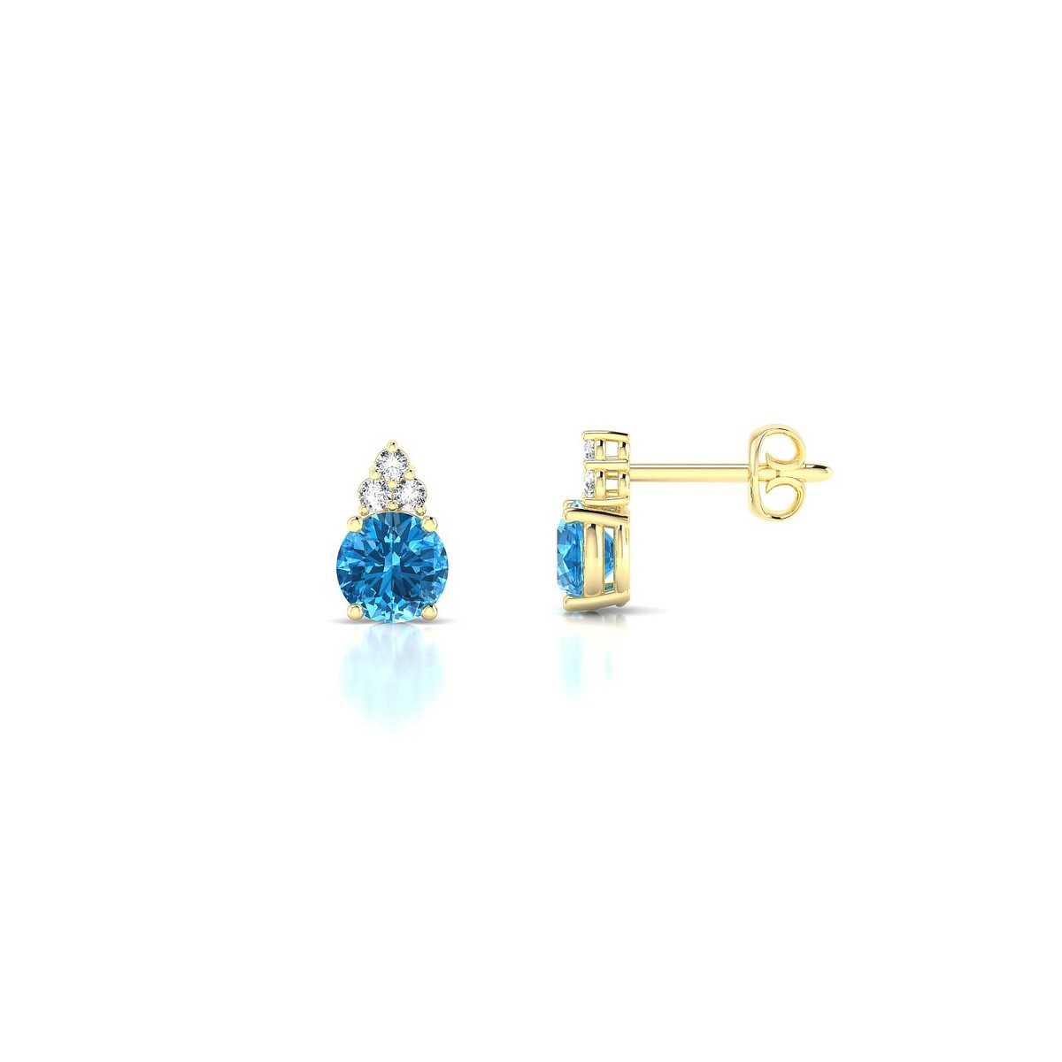 Mirage | 18k Yellow Gold 4.5 mm Round Topaz Earrings