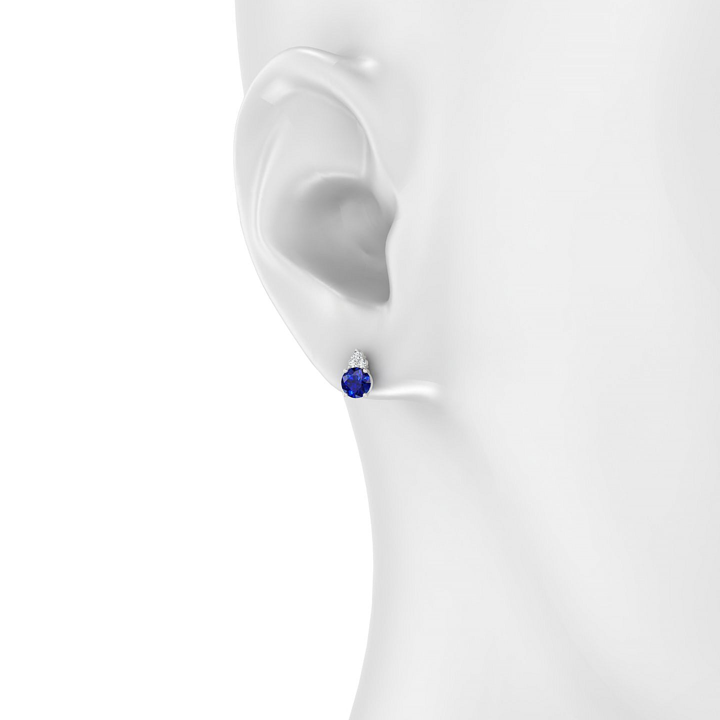 Mirage | 18k White Gold 4.5 mm Round Sapphire Earrings
