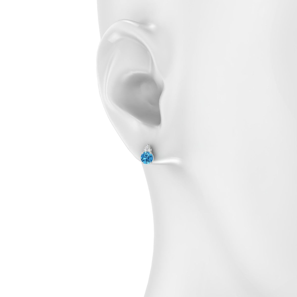 Mirage | 18k White Gold 4.5 mm Round Topaz Earrings