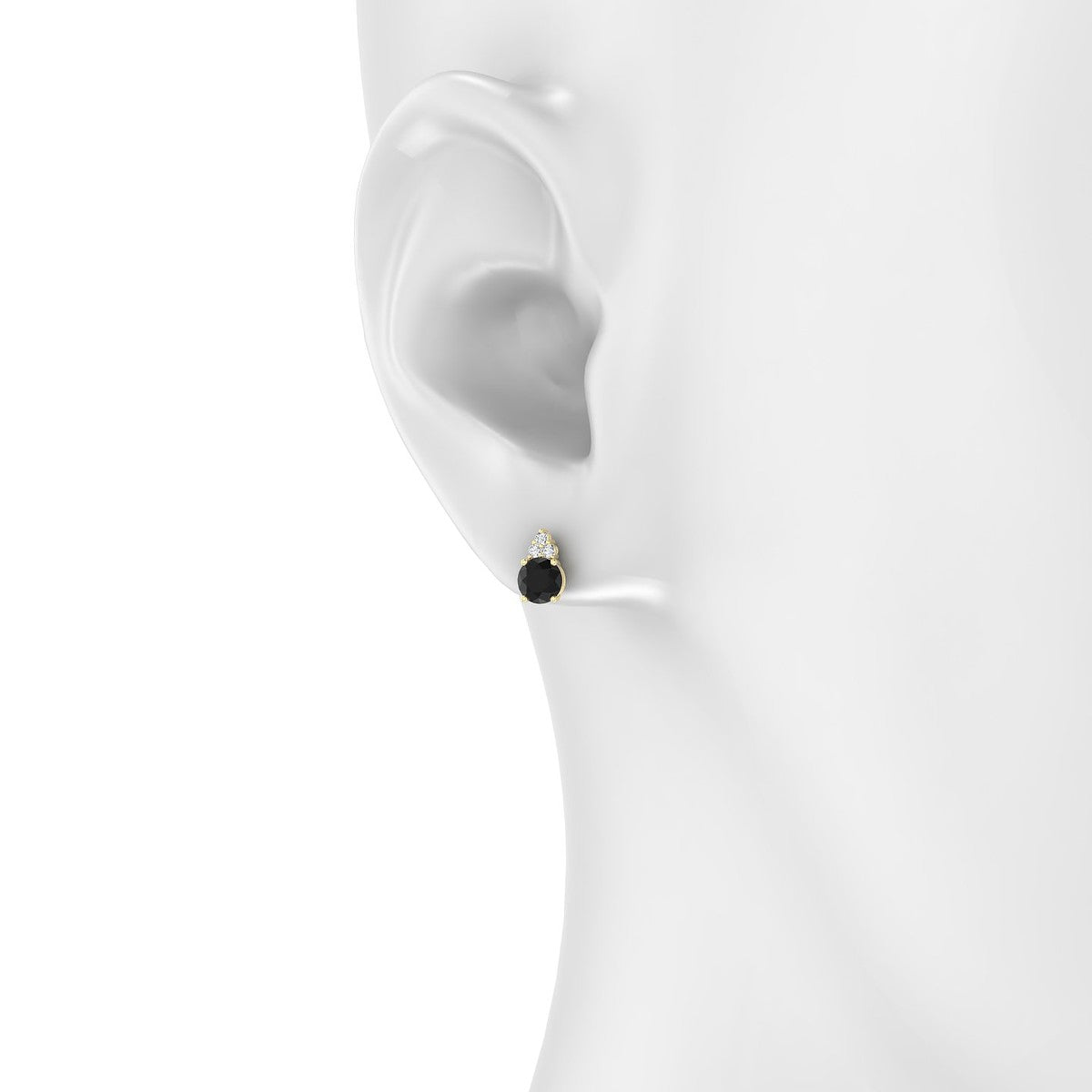 Mirage | 18k Yellow Gold 4.5 mm Round Black Diamond Earrings