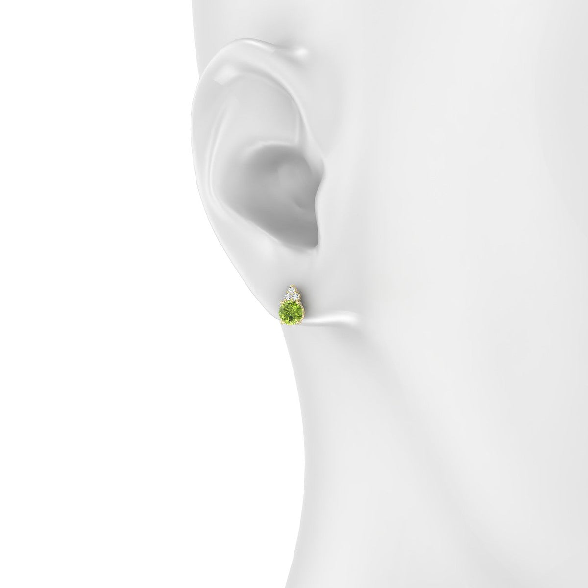 Mirage | 18k Yellow Gold 4.5 mm Round Peridot Earrings