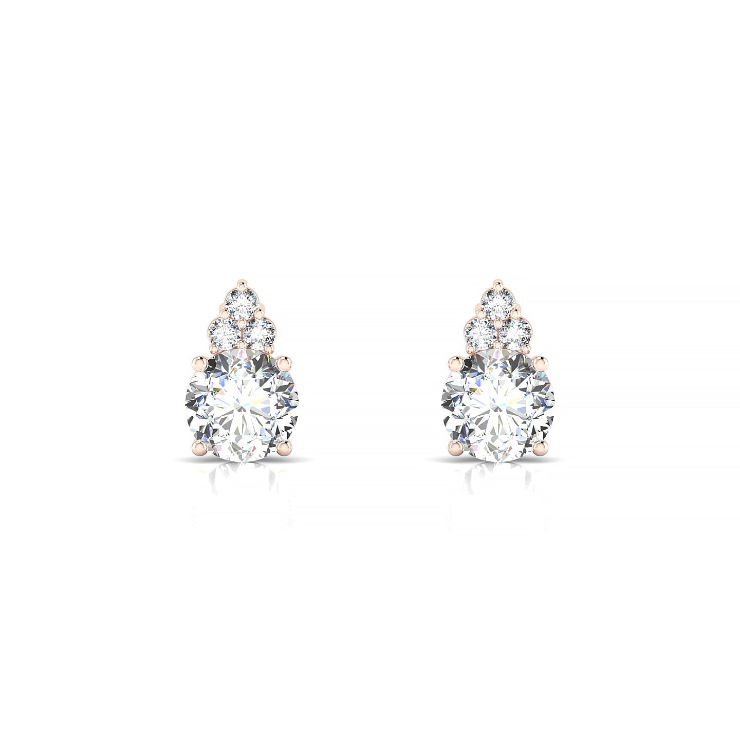 Mirage | 18k Rose Gold 5.2 mm Round Diamond Earrings