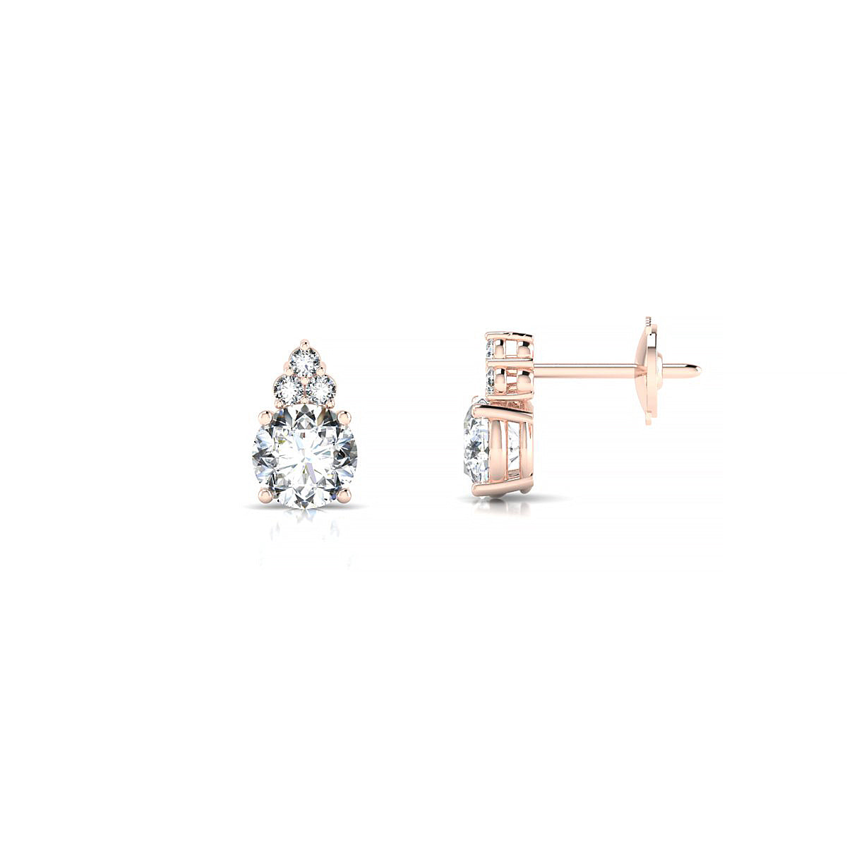 Mirage | 18k Rose Gold 5.2 mm Round Diamond Earrings