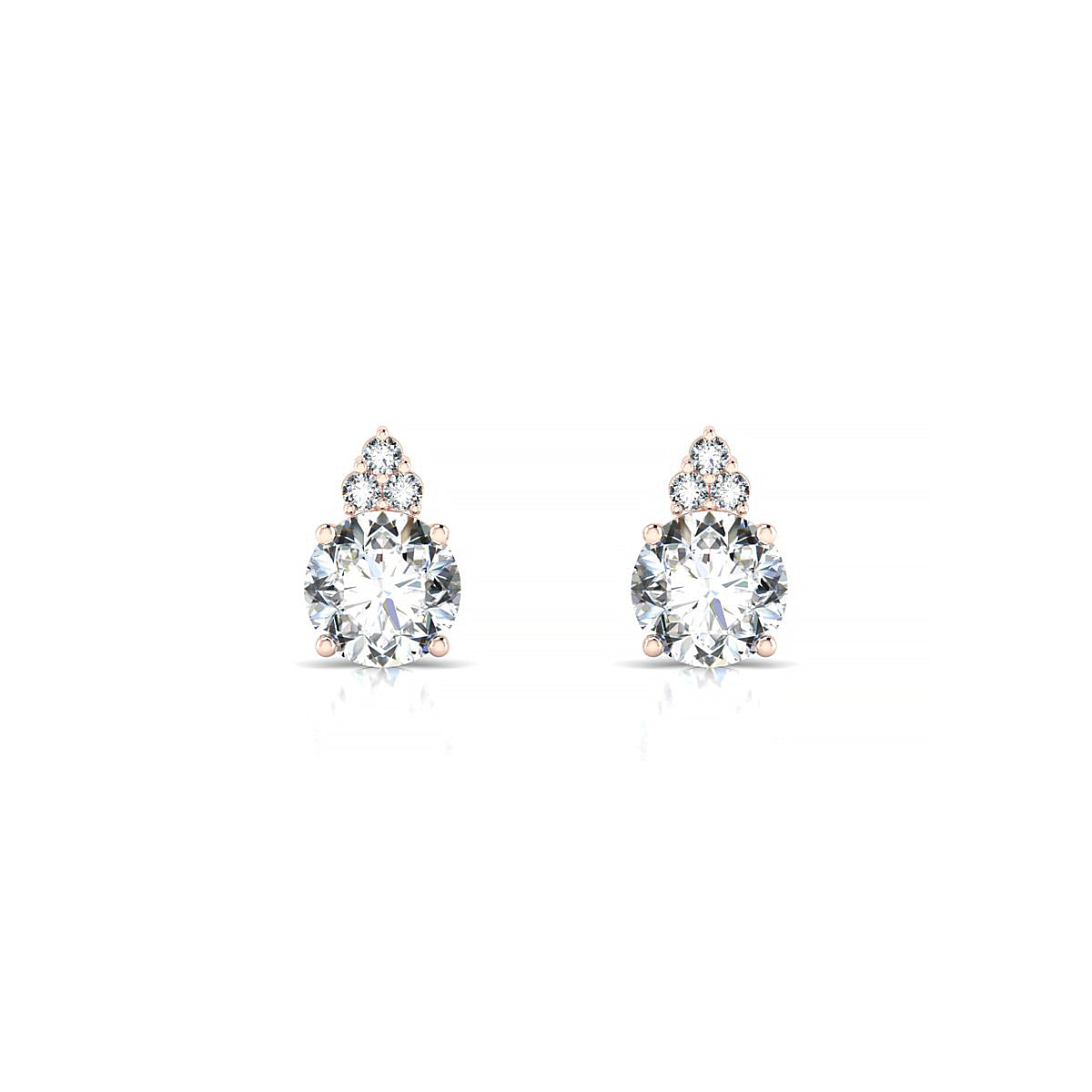 Mirage | 18k Rose Gold 5.7 mm Round Diamond Earrings