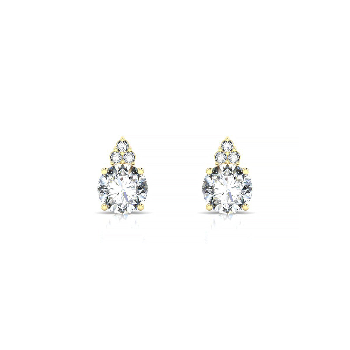 Mirage | 18k Yellow Gold 5.7 mm Round Diamond Earrings