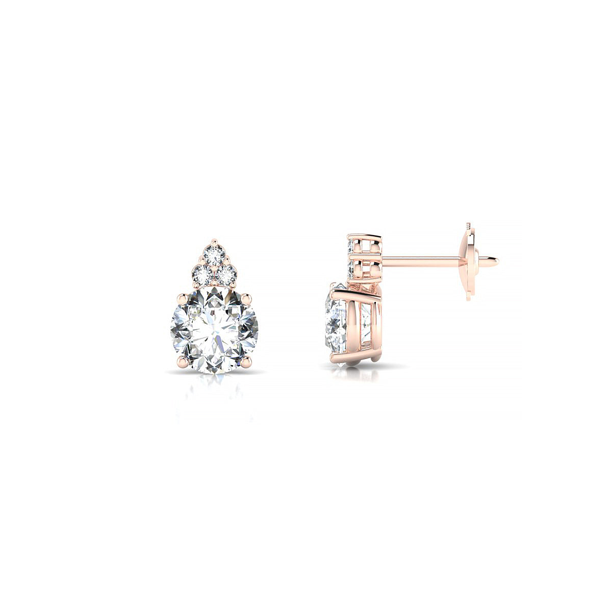 Mirage | 18k Rose Gold 5.7 mm Round Diamond Earrings