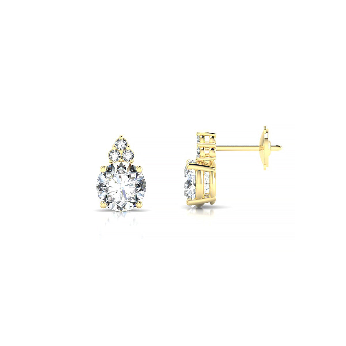 Mirage | 18k Yellow Gold 5.7 mm Round Diamond Earrings