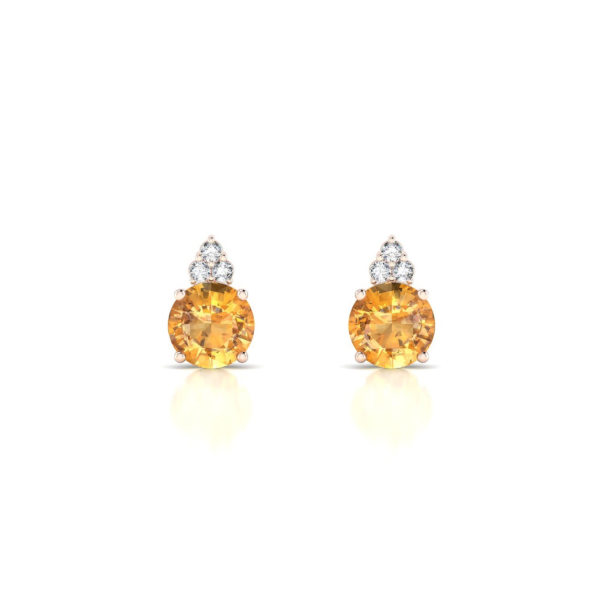 Mirage | 18k Rose Gold 6 mm Round Citrine Earrings