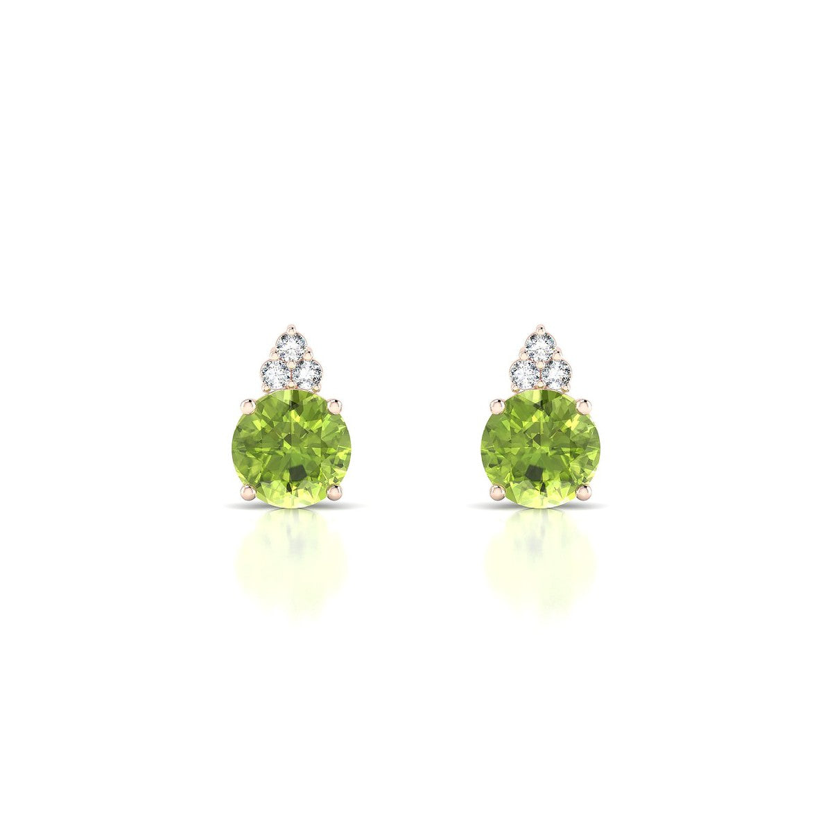 Mirage | 18k Rose Gold 6 mm Round Peridot Earrings
