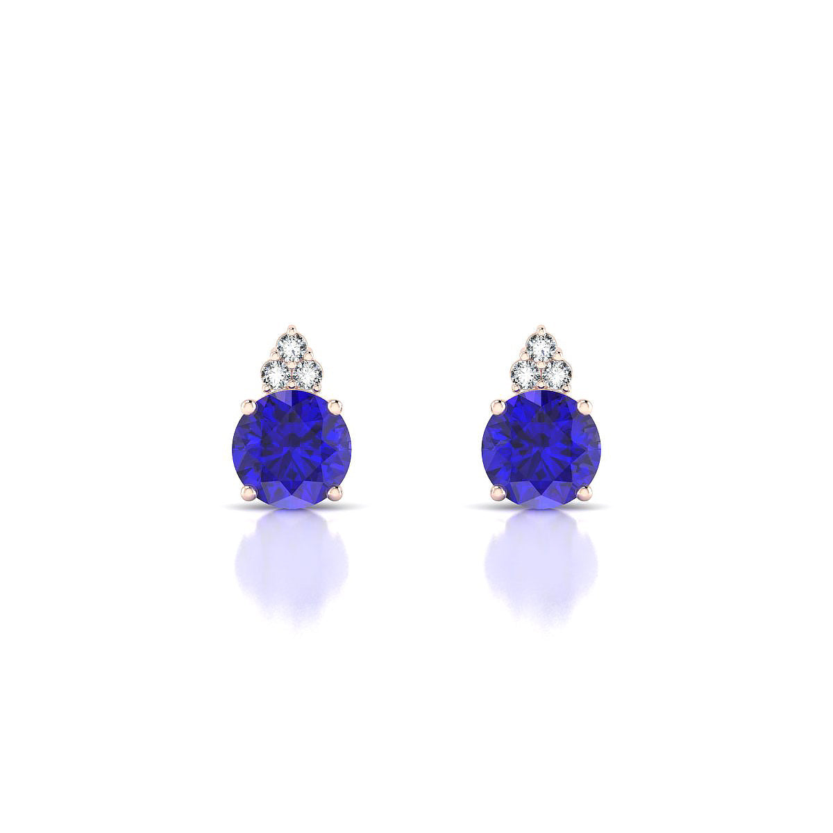 Mirage | 18k Rose Gold 6 mm Round Tanzanite Earrings