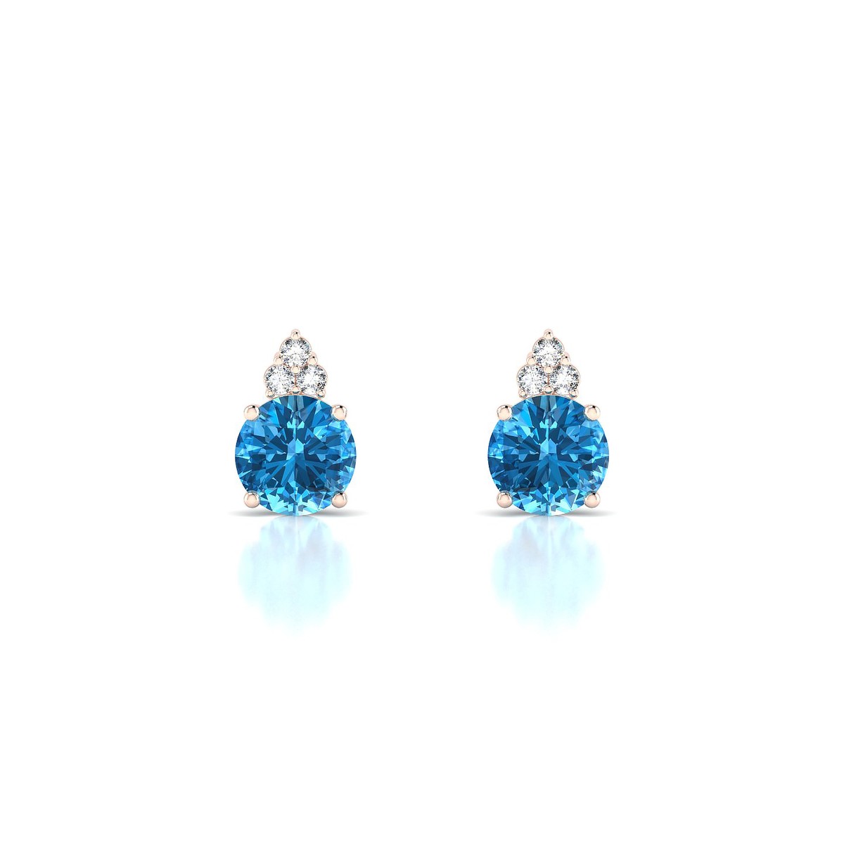 Mirage | 18k Rose Gold 6 mm Round Topaz Earrings