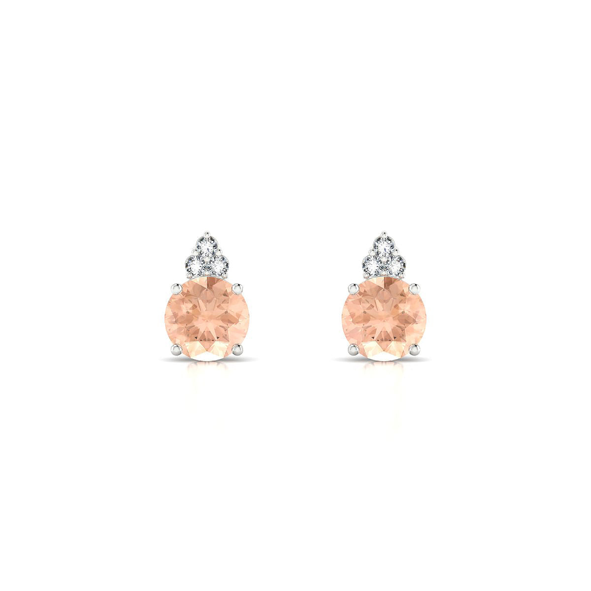 Mirage | 18k White Gold 6 mm Round Morganite Earrings