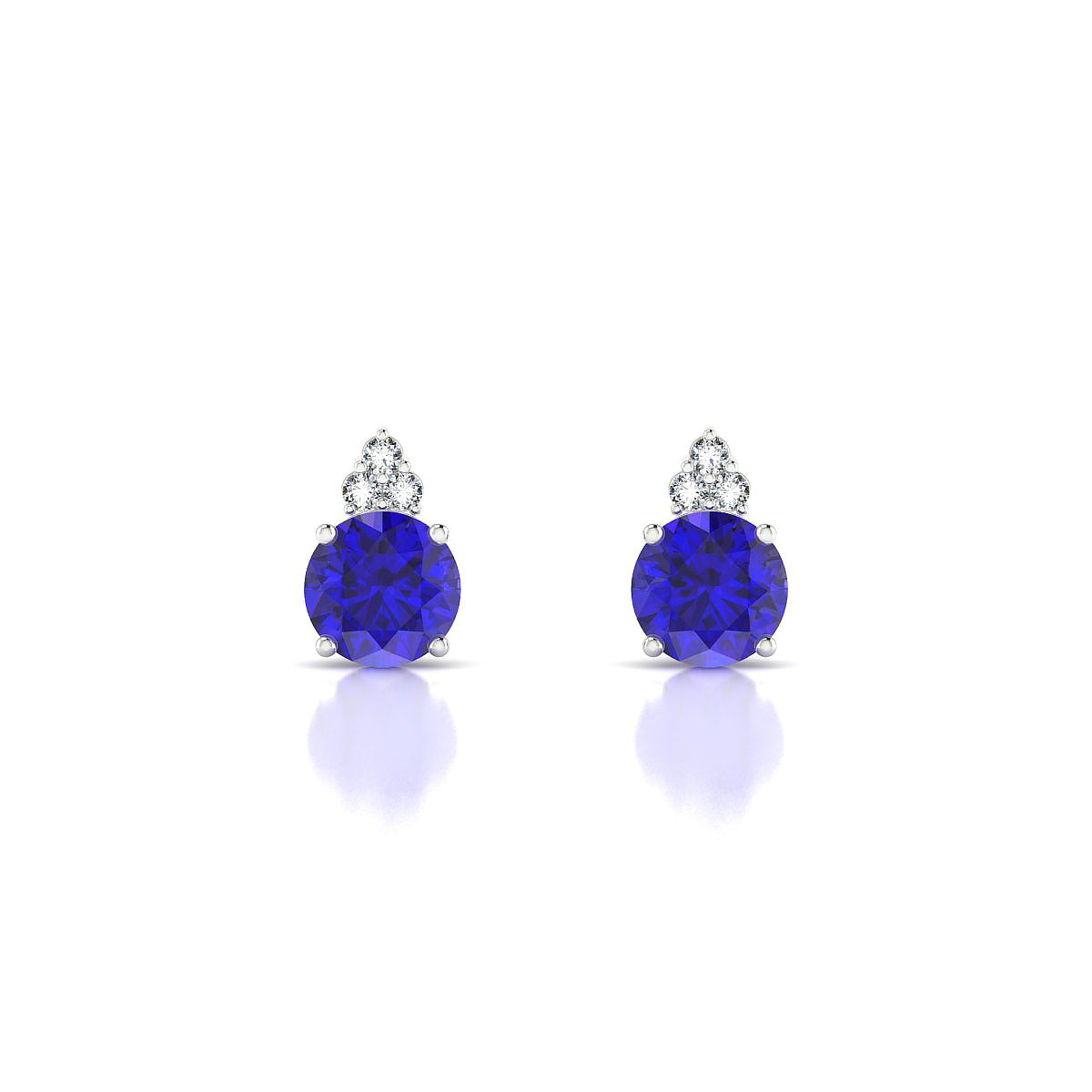 Mirage | 18k White Gold 6 mm Round Tanzanite Earrings