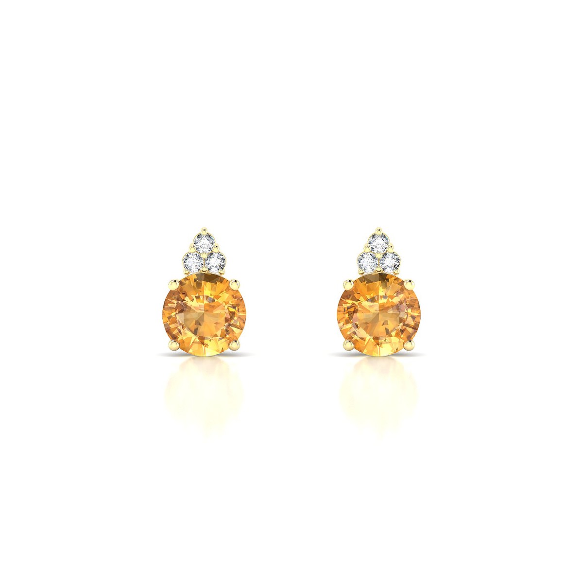 Mirage | 18k Yellow Gold 6 mm Round Citrine Earrings