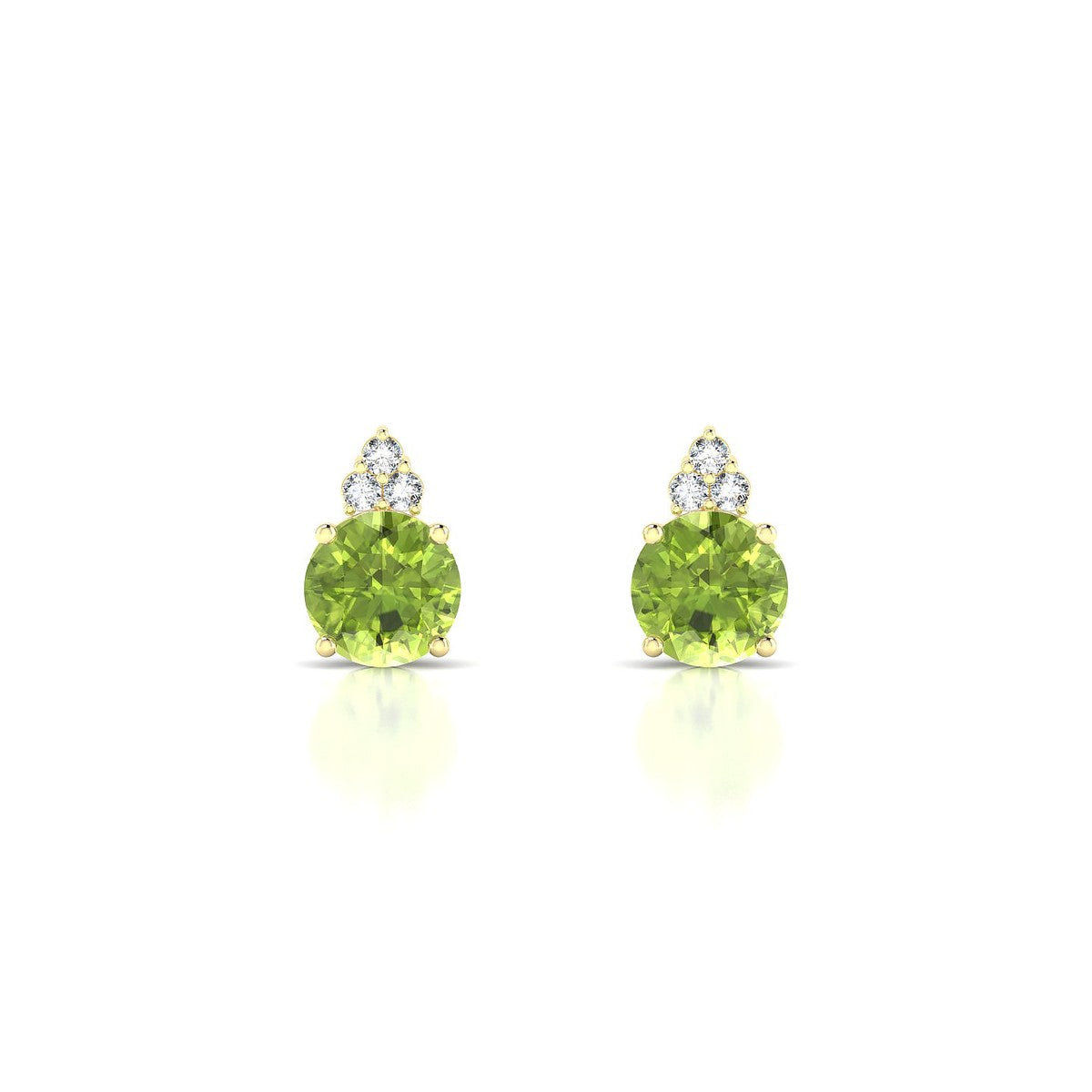 Mirage | 18k Yellow Gold 6 mm Round Peridot Earrings