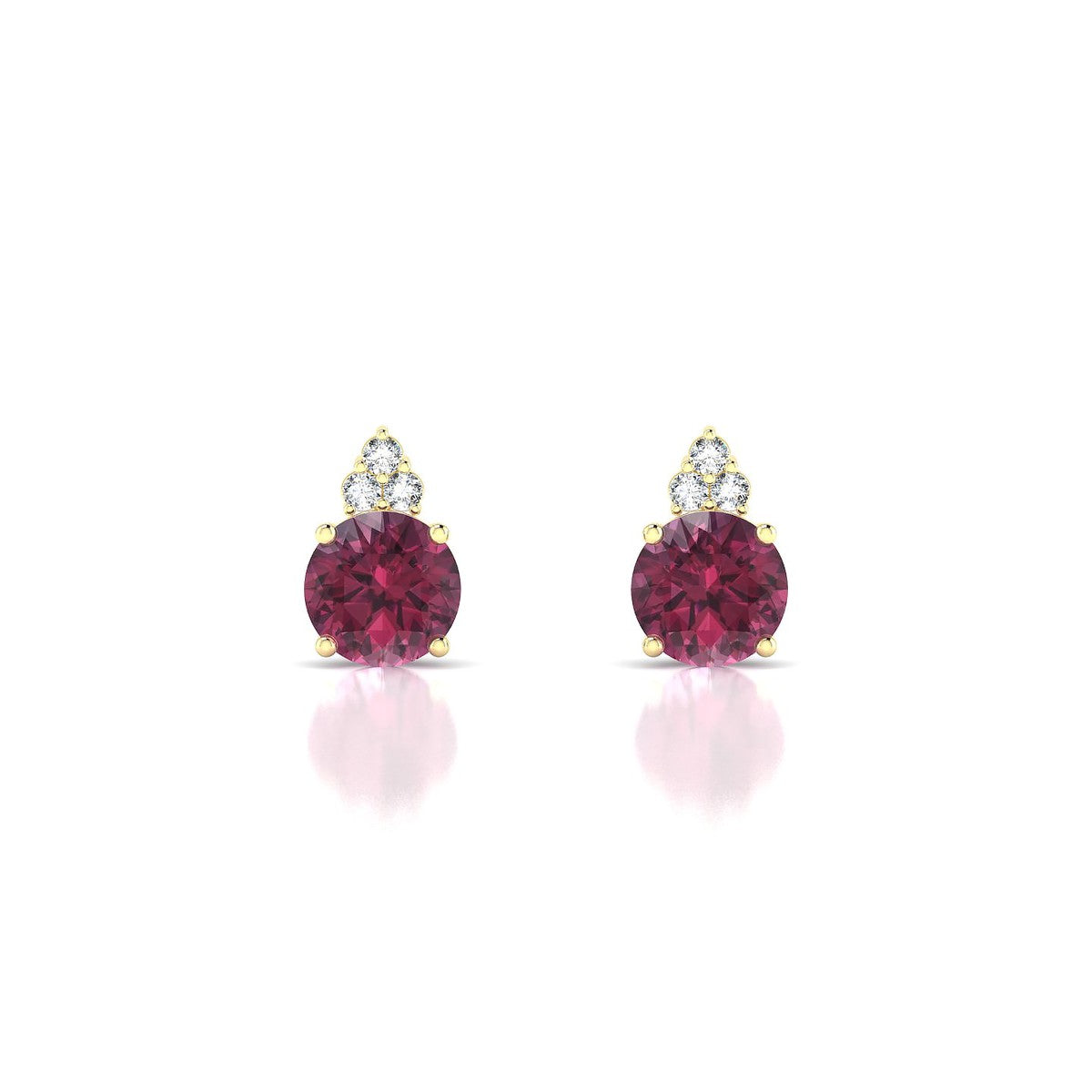 Mirage | 18k Yellow Gold 6 mm Round Rhodolite Earrings