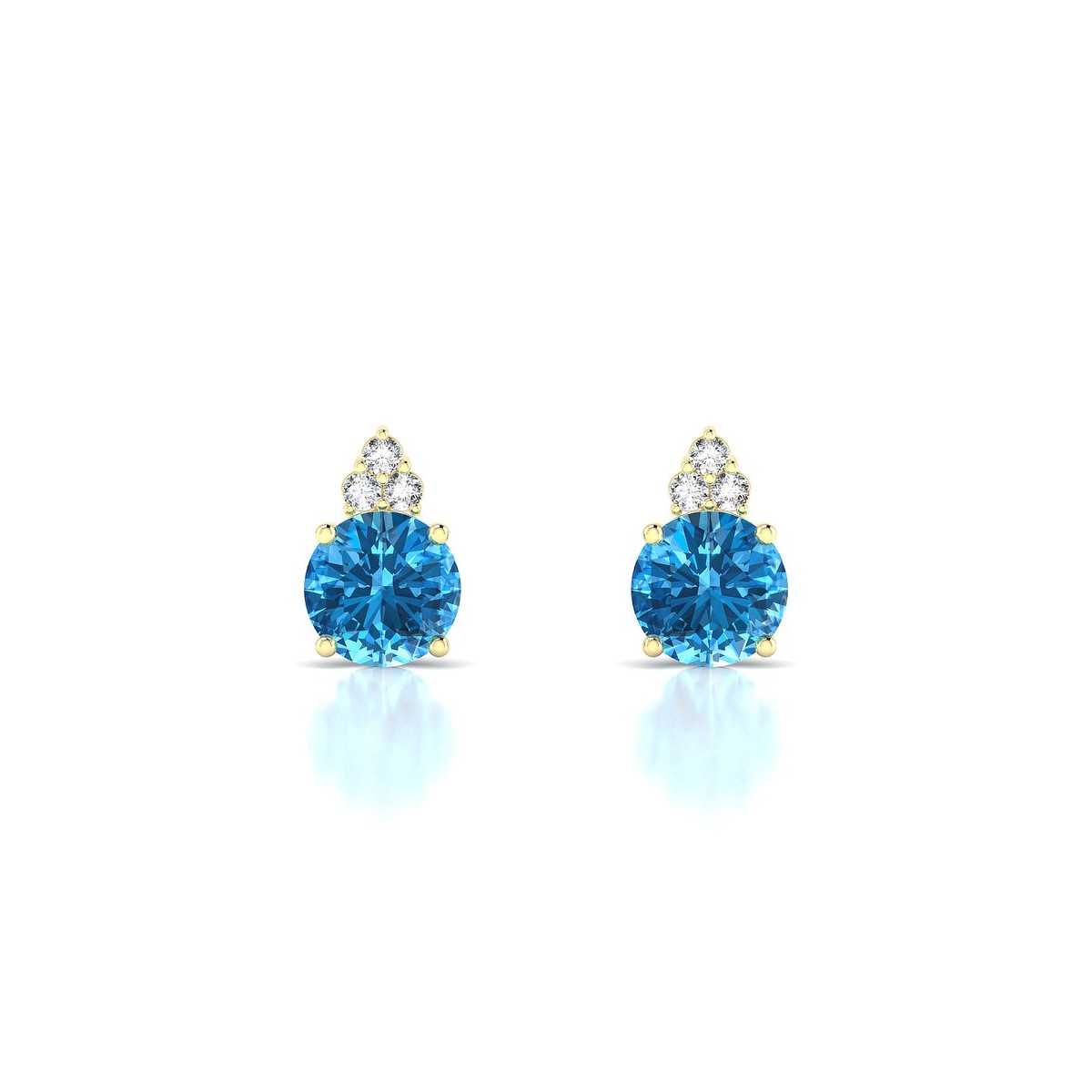 Mirage | 18k Yellow Gold 6 mm Round Topaz Earrings