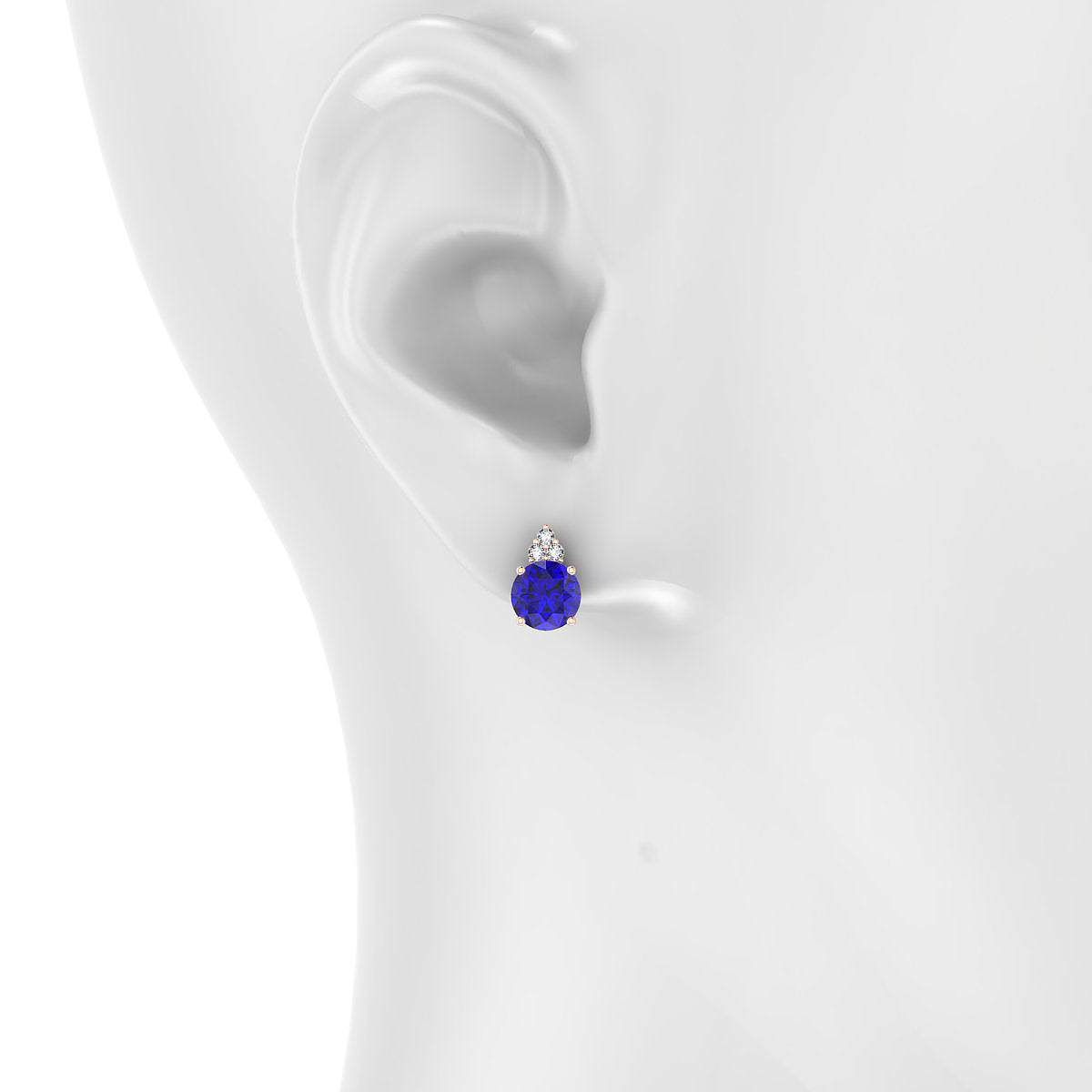 Mirage | 18k Rose Gold 6 mm Round Tanzanite Earrings